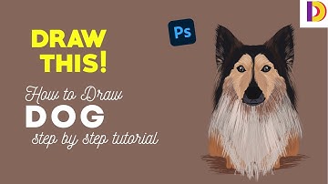 How To Draw & Paint Dog | Adobe Photoshop Tutorial | Step by Step Digital Art Lesson