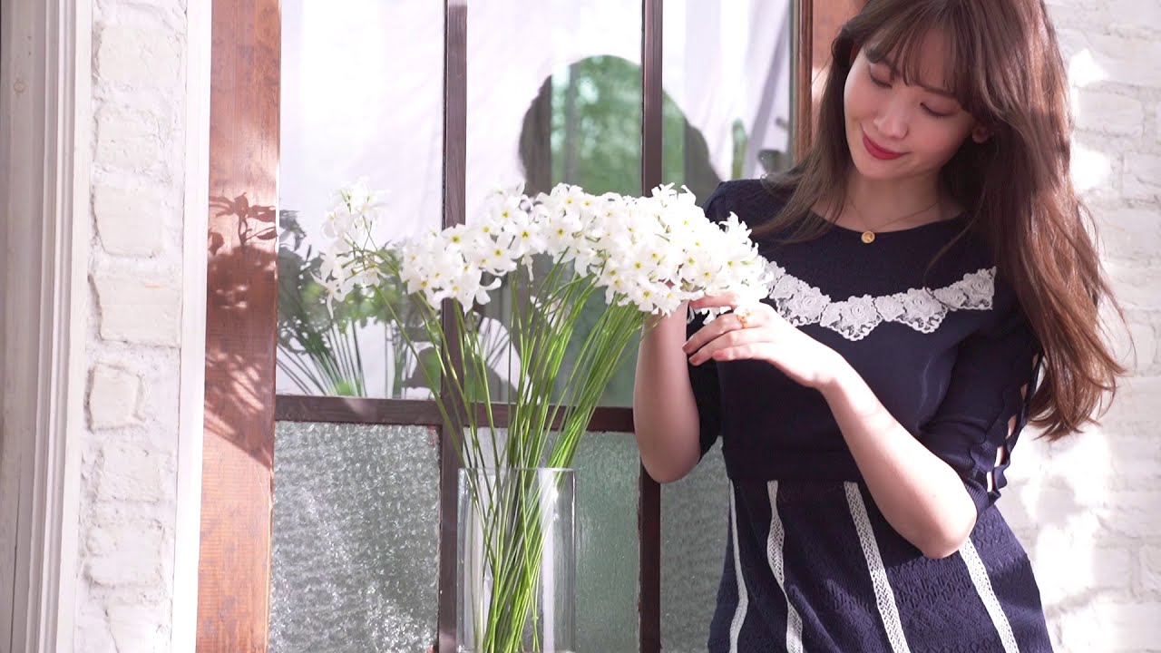 Lace trimmed Cotton blend Knit Dress - YouTube