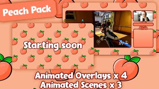 Peach Pack Preview - Twitch Stream Overlays & Scenes