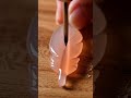 Soft Peach Glass Feather Fractures Delicately with Screwdriver ASMR