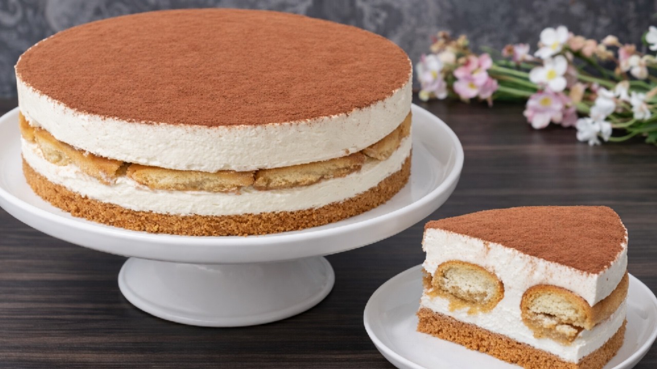 Tiramisu Cheesecake with Ladyfinger Crust | Creamy, No‑Bake Dessert Recipe