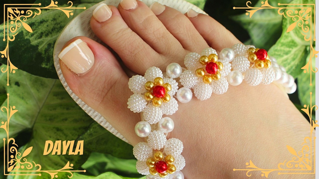 Chinelo decorado: Manta de pérolas nível iniciante (Chinelo bordado)