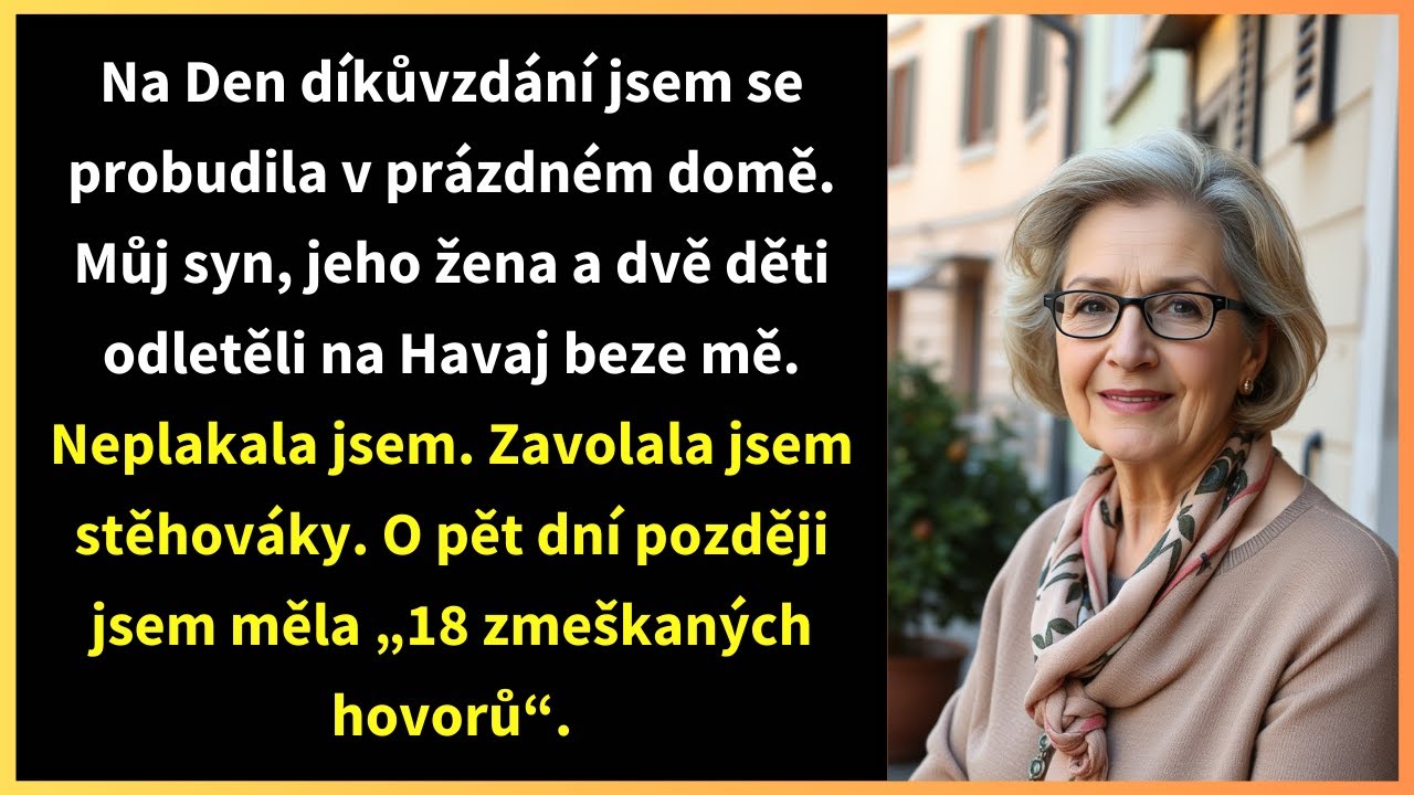 V den díkůvzdání jsem se probudila do naprostého ticha. Žádný smích vnoučat, žádná vůně kávy, žádná auta na příjezdové cestě. Můj syn, jeho žena a děti odletěli na Havaj a nechali mi jen vzkaz:...