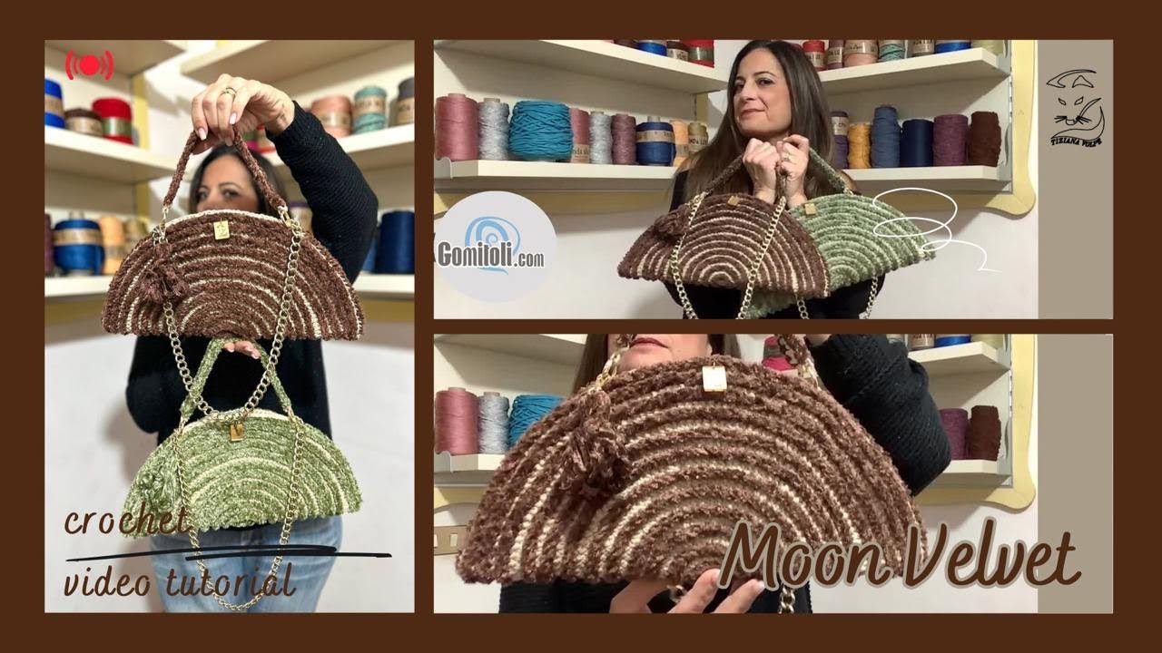 MOON VELVET🌝TUTORIAL PER PRINCIPIANTI🌝MEZZALUNA VELVET🌝TIZIANA VOLPE CROCHET🌝