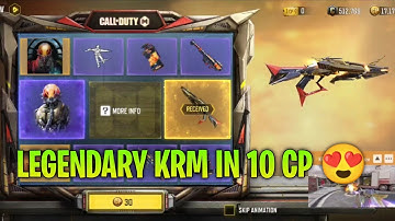 10 CP LEGENDARY KRM 262 GLORIOUS BLAZE  DANGER DROP DRAW CODM SEASON 6 COD MOBILE S6