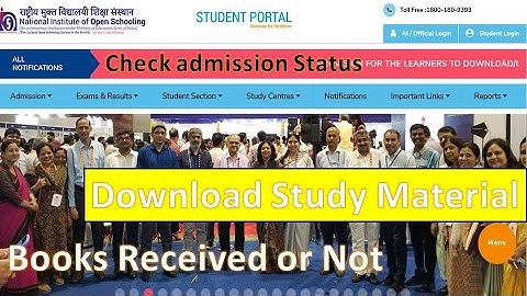 Check Admission Status !! Study Material !! Books Received status check !! NIOS Board New Learner