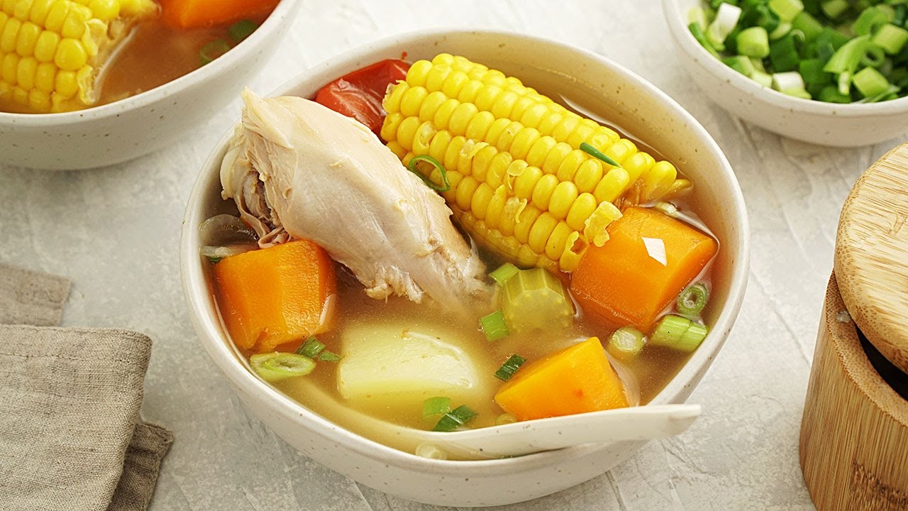 Quick and easy chicken and vegetables soup - ABC soup - YouTube