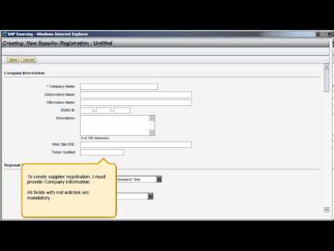 Supplier Self-Registration in SAP Sourcing