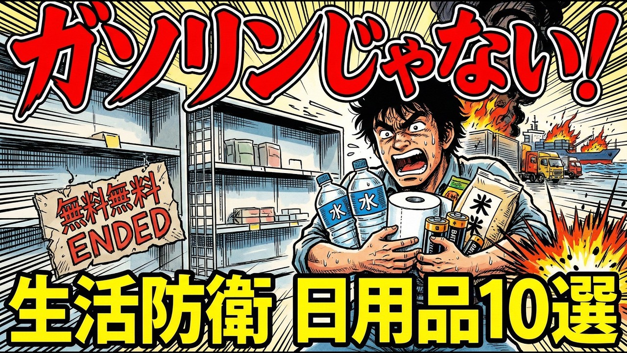 【物流崩壊】ホルムズ海峡封鎖で「送料無料」が消滅！？今すぐ備蓄すべき生活防衛物資TOP10 ローリングストックを少し増やせ