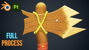 Stylized Wood Axe – Blender 3D Game Asset Workflow