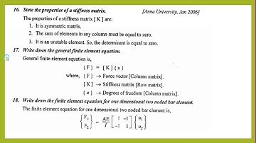 FEA - Unit 2 - Important Two Mark Question and Answers