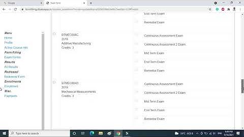 Online Exam Form filling _DBATU