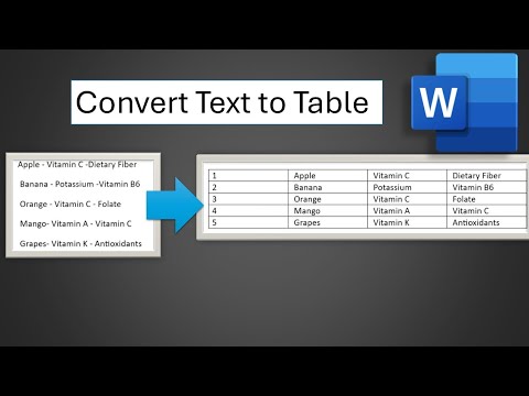 How to convert text into a table in Microsoft word|Text to table in ms Word