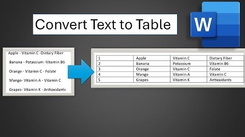 How to convert text into a table in Microsoft word|Text to table in ms Word