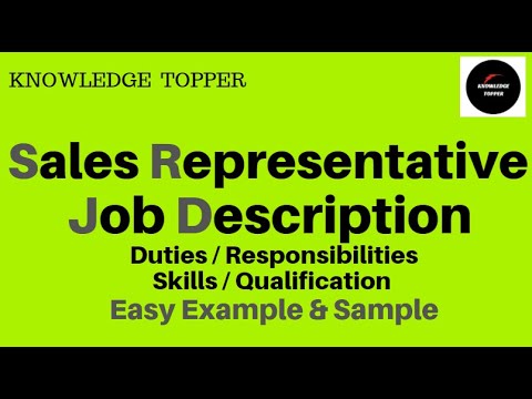Sales Representative Job Description | Sales Representative Duties and Responsibilities Resume