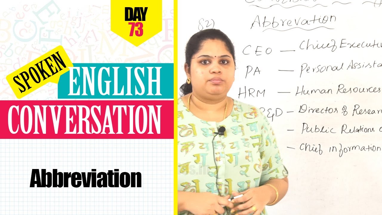English Conversation Abbreviation Conversation in English Part73