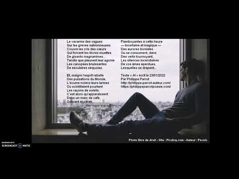 Philippe Parrot Alphabet poétique musicalisé " Al " écrit le 23/01/2022. Où vont nos âmes éperdues ?