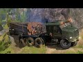 Spintires Mudrunner - Oshkosh M1070 Het 8x8 - Difficulty Hilly Offroad Transporting Log