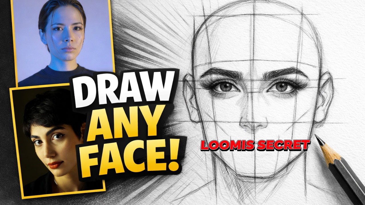 Loomis Secret to Draw Any Face | Perfect Portrait Proportions Made Easy