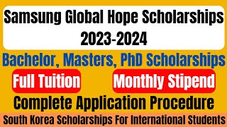 Full Tuition Samsung Global Hope Scholarship Program 2023-2024 For International Students