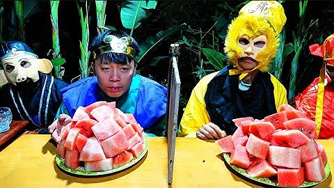 Cuộc Thi Ăn Dưa Hấu Giữa 4 Thầy Trò Đường Tăng Quá Hài hước l Thánh Ăn Sơn La