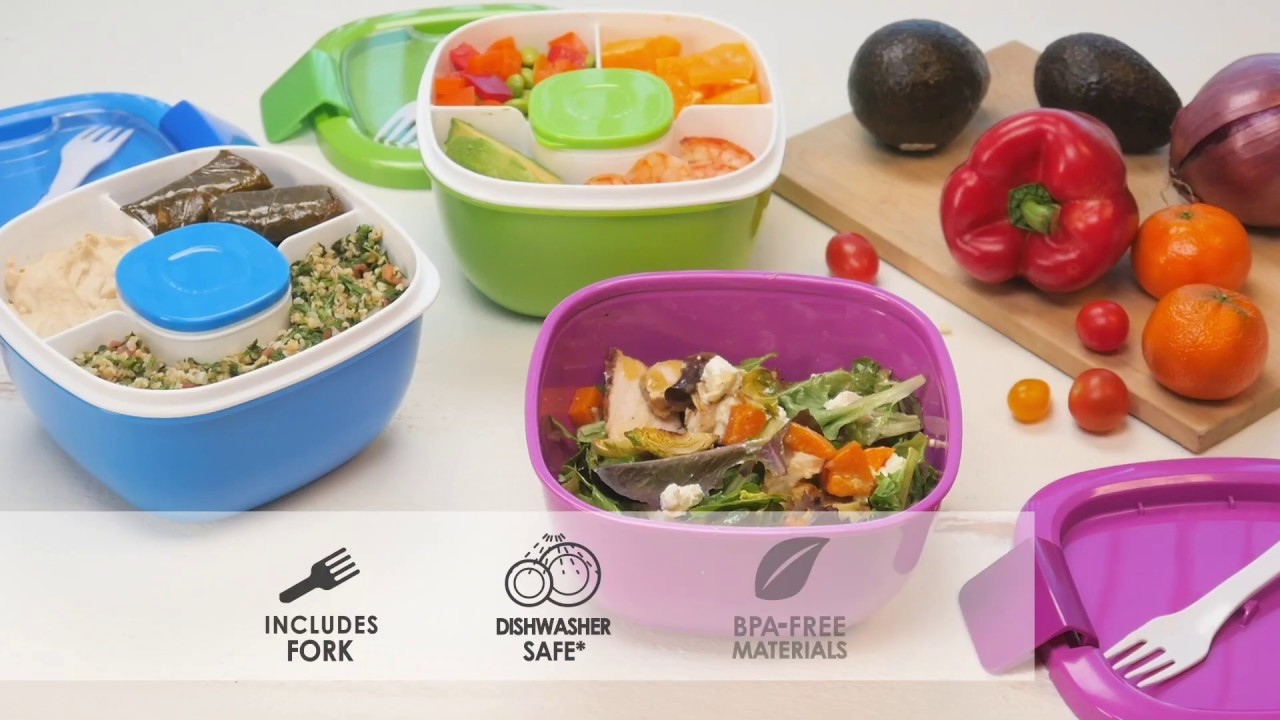 Bentgo Glass Salad Container with Removable Tray on QVC 