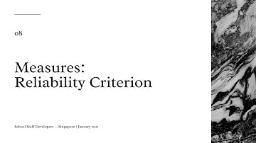 #08 - Criterion for identifying Key Performance Indicators:: Reliability Criterion