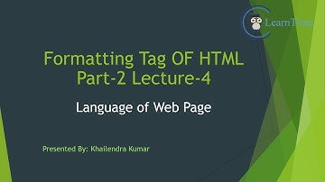 Lecture-4 Formatting Tag OF HTMLPart-2 || HTML Tutorial