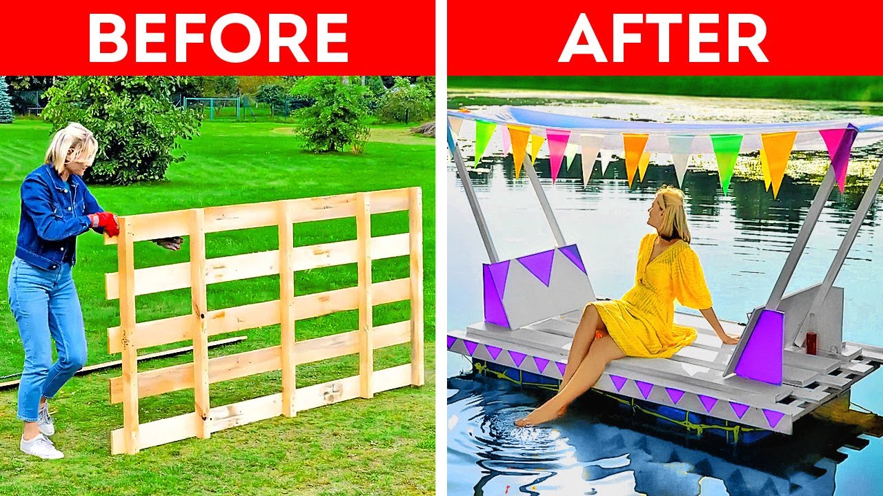 Сute Raft Made Out Of A Huge Pallet || DIY Wood Pallet Projects And Ideas