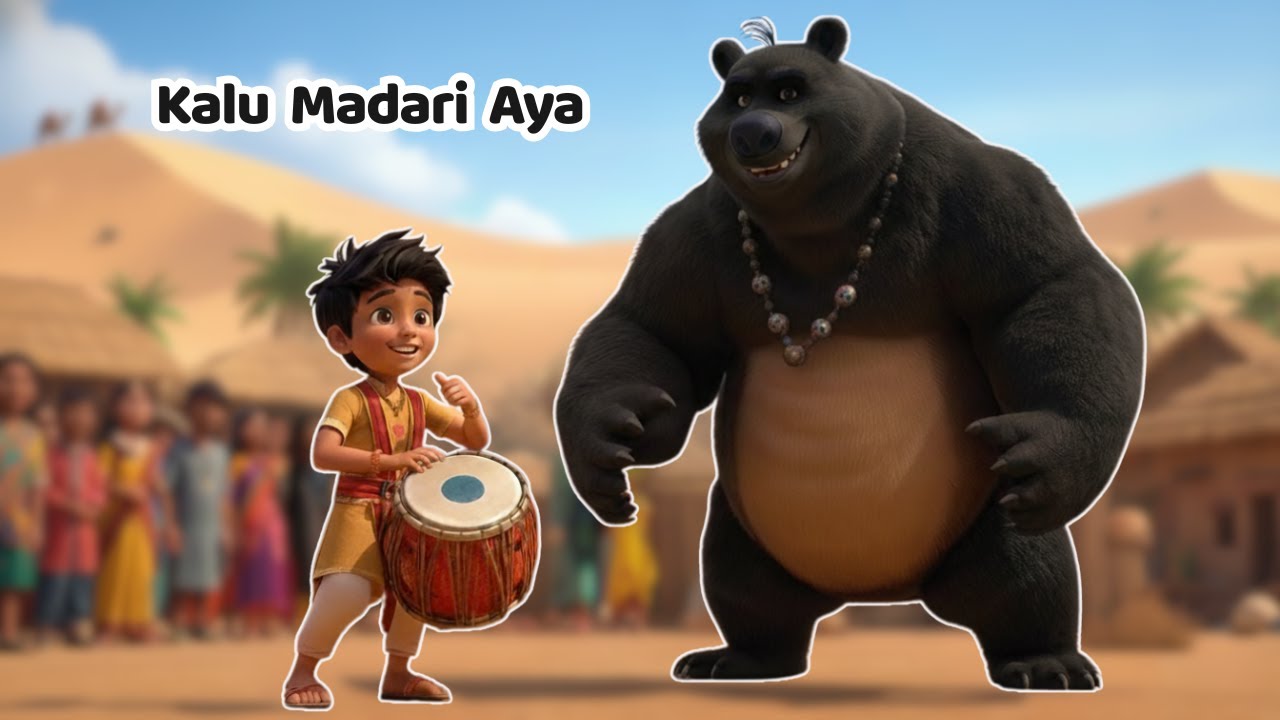 Kalu Madari 3D Dancing Cartoon | New Hindi Cartoon Song & Best 3D Rhymes | Kids Rhymes
