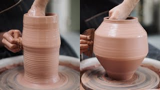 Throwing and Trimming a Large, Angled Vase — Narrated Version
