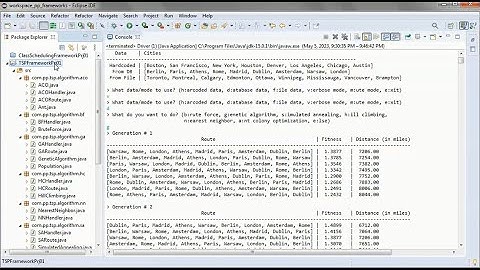 Framework + Traveling Salesman Problem + JAVA (public version)