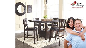 Ashley Haddigan 5 Piece Counter Height Dining Room (APG-D596-424) | KEY Home