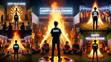 Create 3d Holi Ka Dahan Boy T-shirt Name Photo Editing In Just One Click | Ai Image Generator