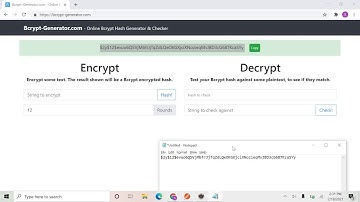 Encrypting and Verifying a plaintext using Bcrypt Generator