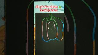 Simple Capsicum 🫑 Drawing Ideas | Scratch Note Art ✨