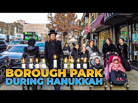 Walking Jewish Community of Borough Park, Brooklyn during Hanukkah 2021