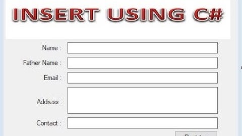 [Source Code] INSERT into Database using c# and Sql 2020 | City Software Technologies