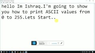 C program to print all the ASCII values and their equivalent characters using a loop.