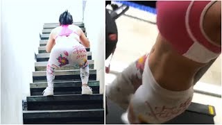 Aksi Dewi Pers Jongkok Melompat Lompat Ke Tangga Pakai Baju Ketat Ini Bikin Jantungan