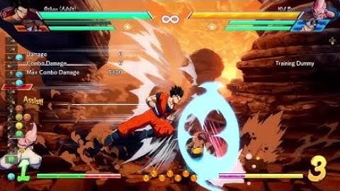 DBFZ A Gohan - (Outdated) Tighter Kid buu assist blockstring mixup timing