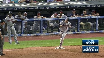 MIN@CLE: Dozier launches a three-run homer to left