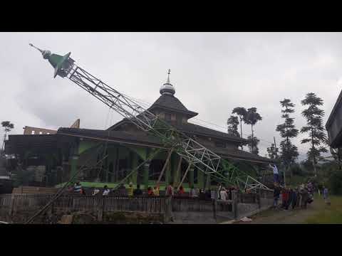 mendirikan menara masjid al hidayah bugel tuksari, 22 meter, 1,5 ton manual