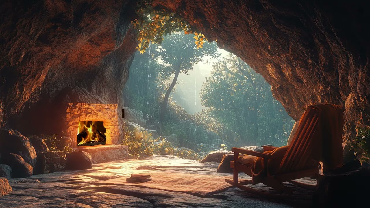 Day and Night Rain in a Quiet Cave | Continuous Nature Sounds for Relaxation and Focus
