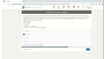 Power Automate Linkedin Assessment - Passed in first attempt