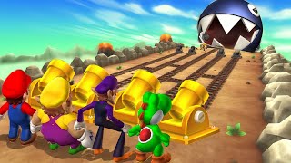 Mario Party 9 MiniGames Wario Vs Yoshi Vs Waluigi Vs Mario (Master Difficulty)