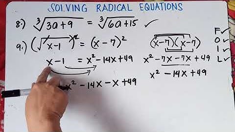 Solving Radical Equations | Explain in Detailed |