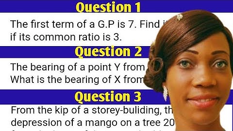 NECO 2024 Mathematics Questions & Answer