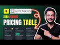 Day 9: Design Pricing Table using Gutenberg no additional plugin require