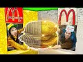 We Build a McDonalds At Home Out of Cardboard! Cheap &amp; Expensive Food Fun Situations by Crafty Hacks